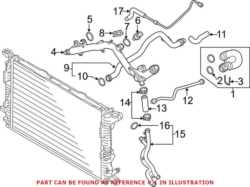 Audi Radiator Coolant Hose - Upper 4G0122101